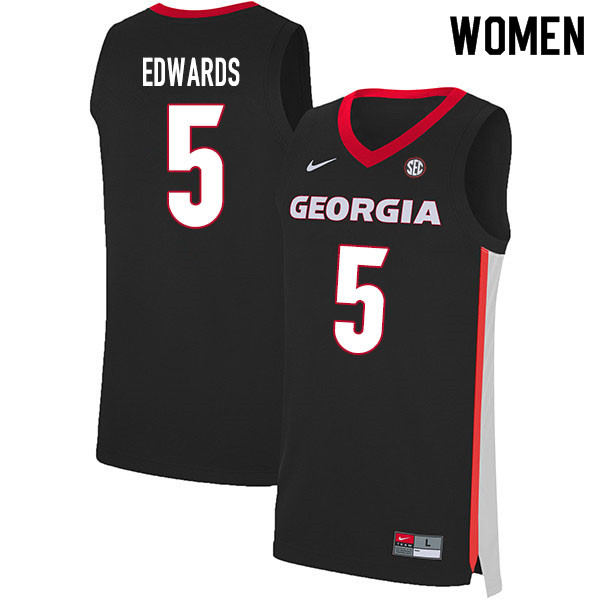 2020 Women #5 Anthony Edwards Georgia Bulldogs College Basketball Jerseys Sale-Black - Click Image to Close